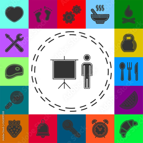 teacher icon - teacher with board
