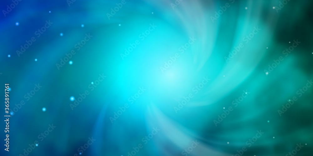 Obraz premium Light Blue, Green vector template with neon stars. Decorative illustration with stars on abstract template. Pattern for new year ad, booklets.