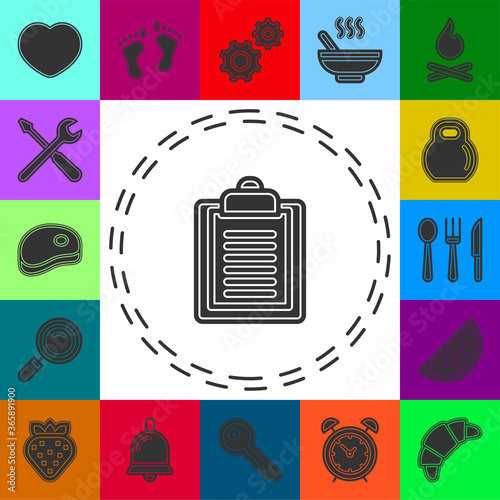 Clipboard with checklist icon. Flat illustration