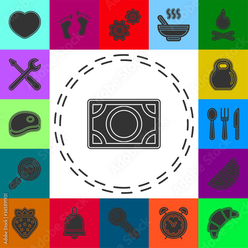 Vector Dollar sign, money dollar icon - currency dollar bill symbol