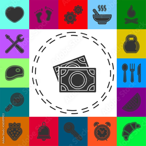 Vector Dollars sign, money dollars icon - currency dollar bill symbol