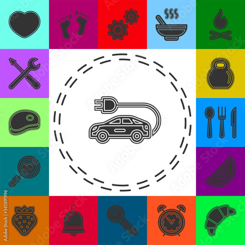 Electro car icon. Logo element illustration