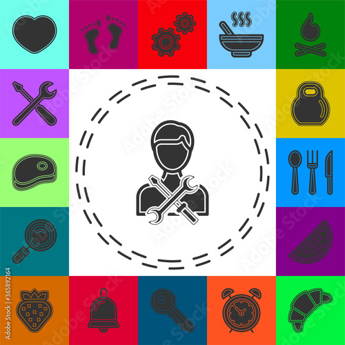 Technician concept line icon. Simple element