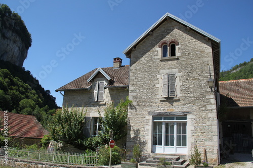 Ancient medieval french stone houses village