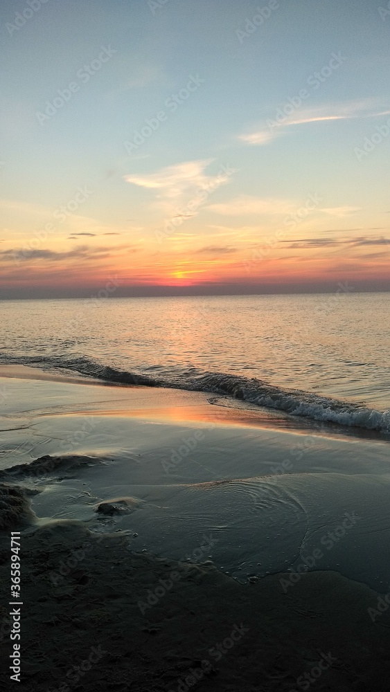 Plaża Karwia, zachód słońca