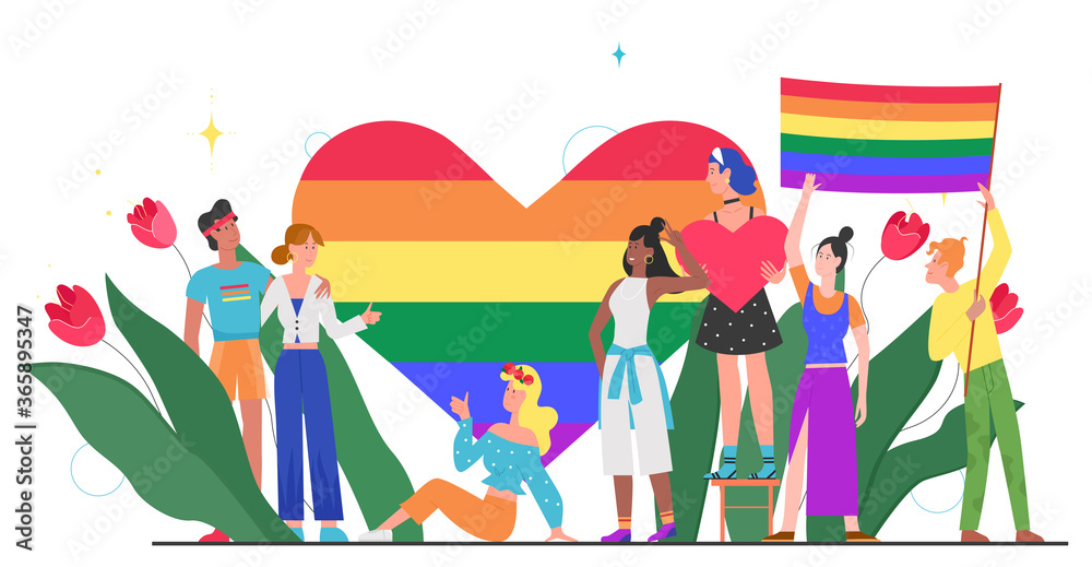 Stockvektorbilden Lgbt Pride Month Concept Vector Illustration Cartoon