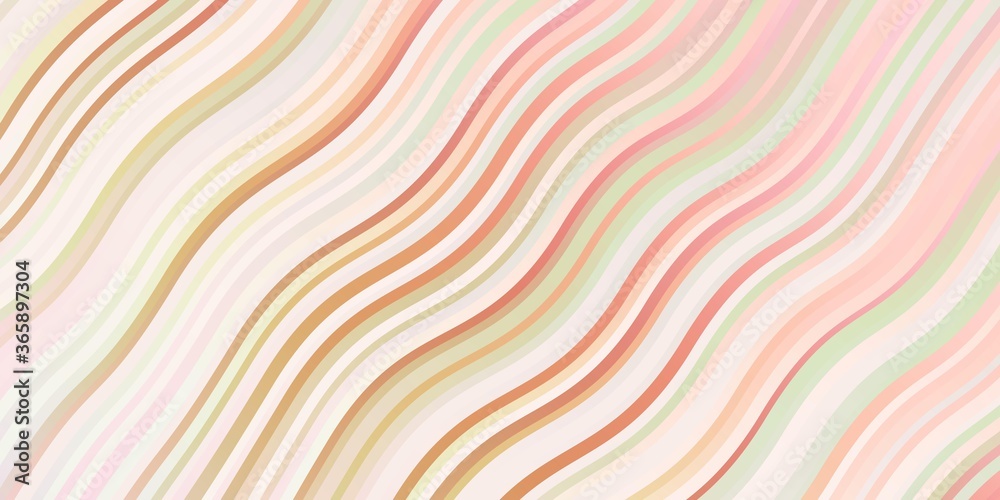 Fototapeta premium Light Pink, Yellow vector pattern with curved lines. Bright sample with colorful bent lines, shapes. Pattern for business booklets, leaflets