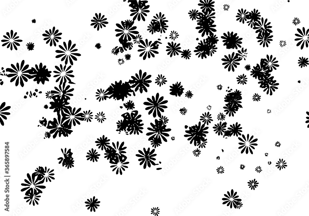 Vector black and white flowers pattern for your game or background Vector black and white flowers pattern for your game or background
