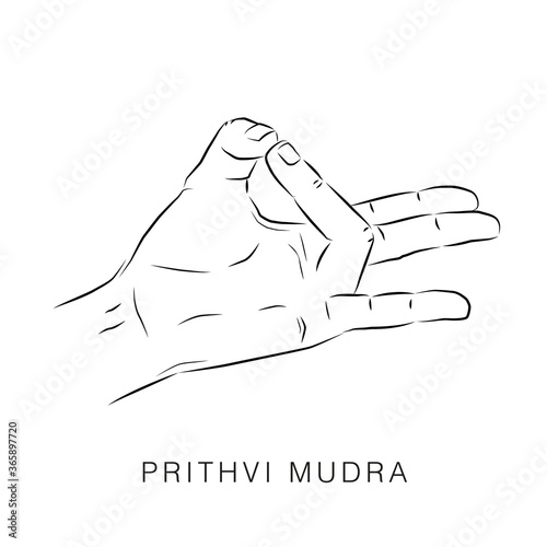 Prithvi Mudra, yoga hand gesture, meditation pose photo