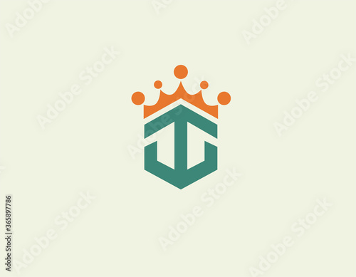 Creative bright logo icon anchor and crown