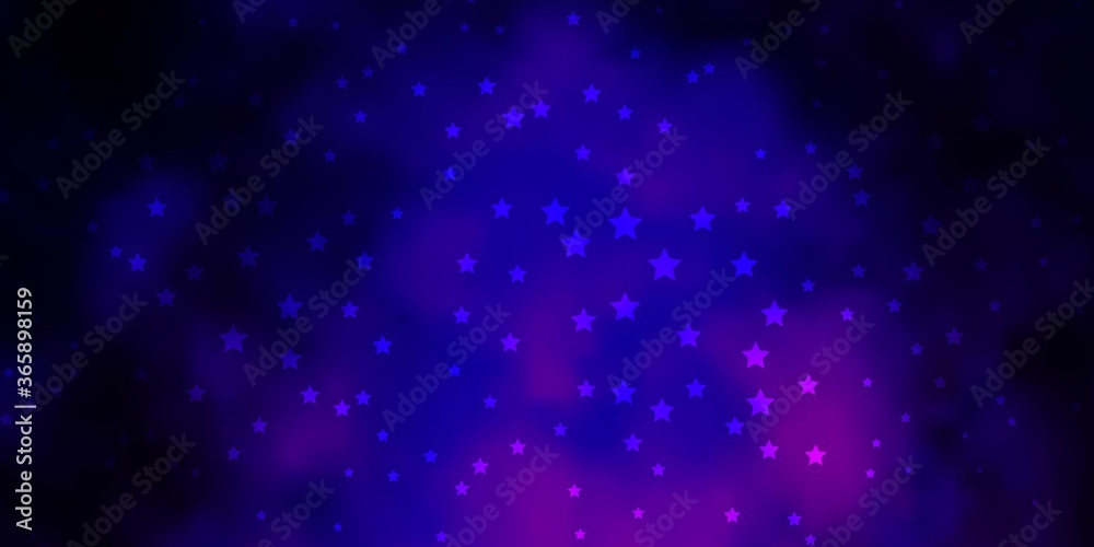 Dark Purple, Pink vector texture with beautiful stars. Blur decorative design in simple style with stars. Design for your business promotion.