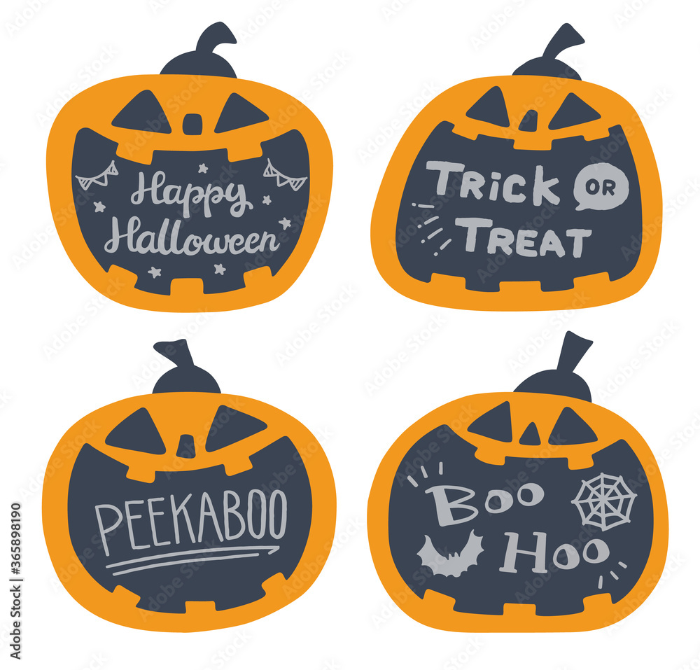 ジャックオーランタン かぼちゃ カボチャ ハロウィン テキストスペース タイトル ベクター イラスト Vector De Stock Adobe Stock