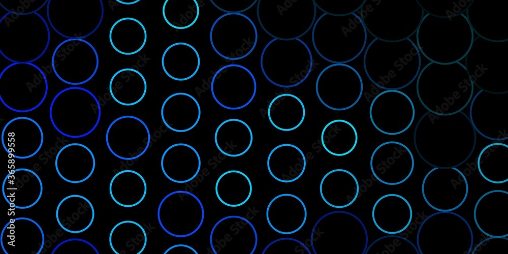 Dark BLUE vector pattern with circles. Abstract colorful disks on simple gradient background. Pattern for websites, landing pages.