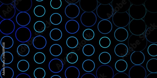 Dark BLUE vector pattern with circles. Abstract colorful disks on simple gradient background. Pattern for websites, landing pages.