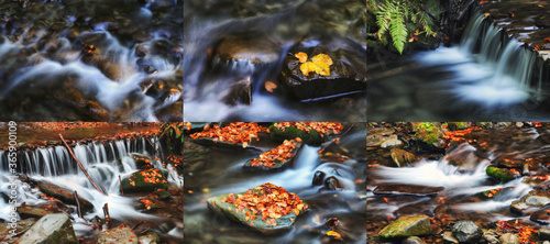 collage of photos of waterfalls. Collection Of Autumn Photographs
