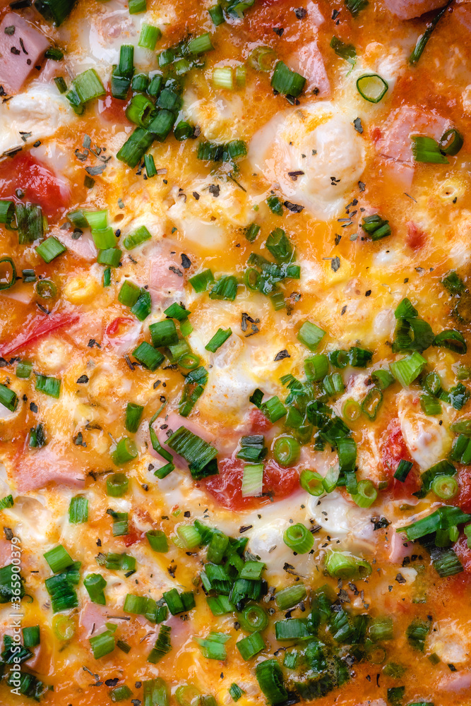 Scrambled eggs background. top View. Scrambled eggs background. top View.