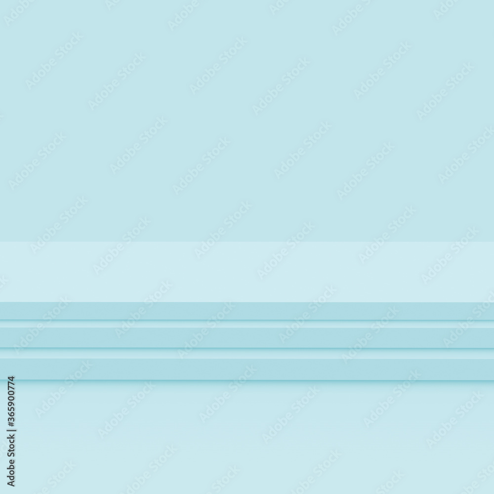 Fototapeta premium 3d blue bright stage podium scene minimal studio background. Abstract 3d geometric shape object illustration render. Display for technology and medical business and summer holiday product.
