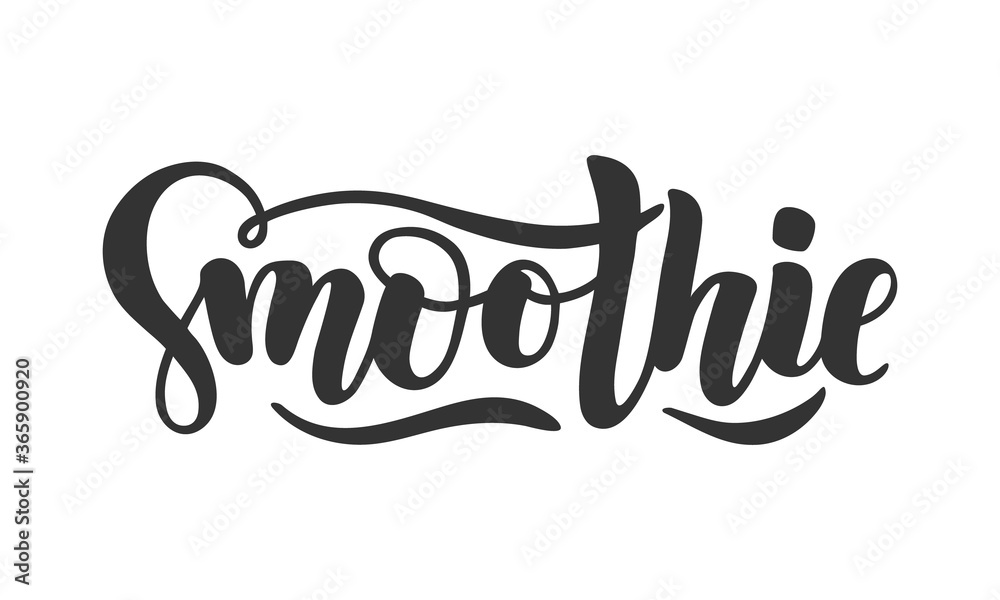 Fototapeta premium Smoothie vector text, hand drawn lettering