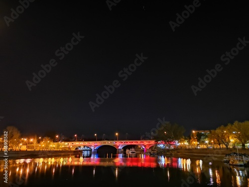 night view bridge of the city