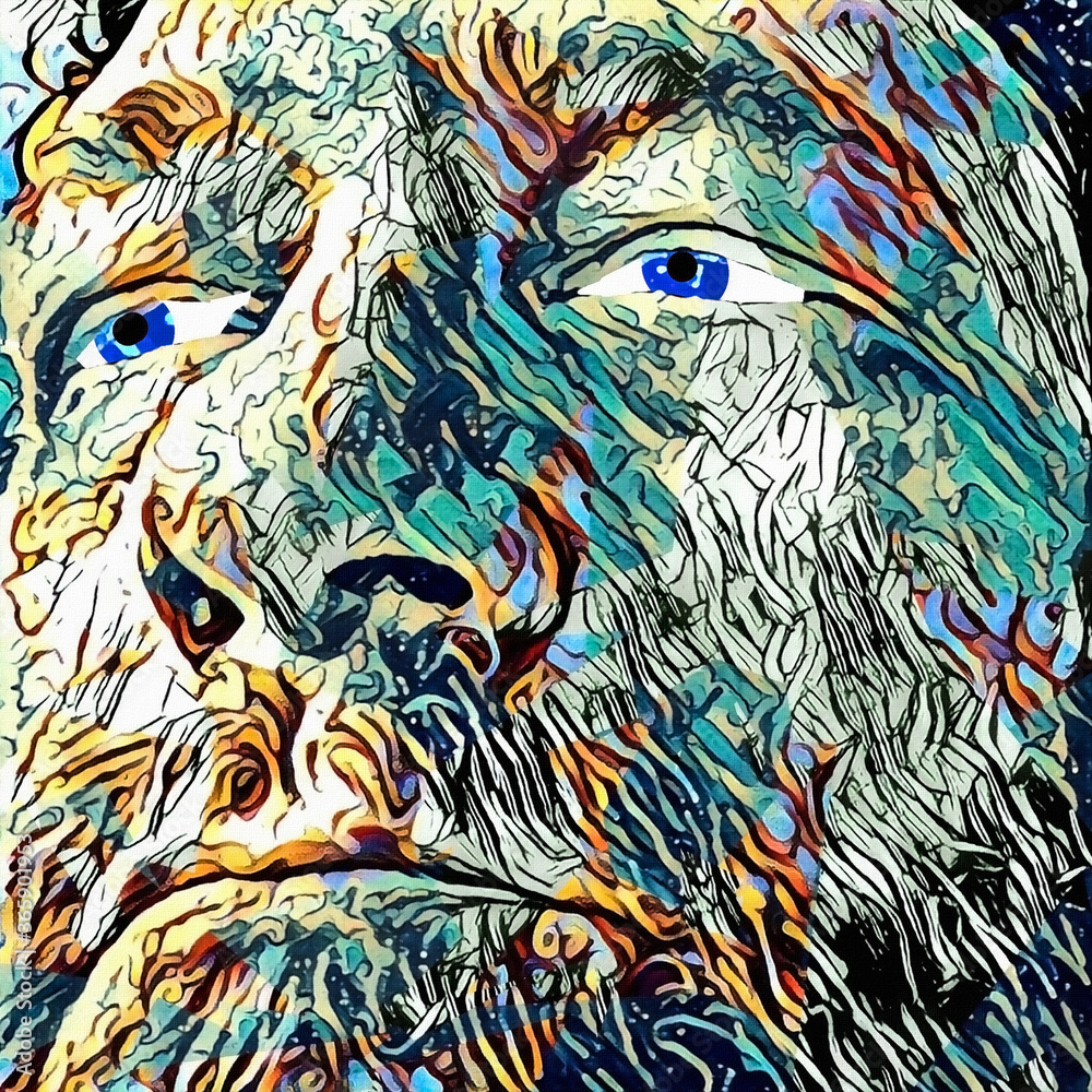 Illustration. Abstract mans face. 3D rendering Illustration. Abstract mans face. 3D rendering