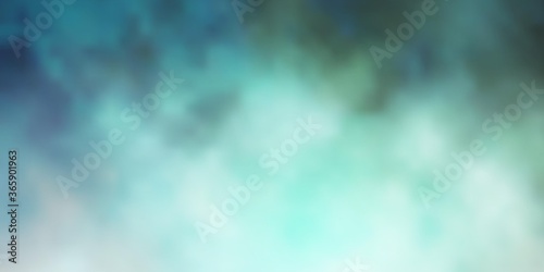 Light Green vector backdrop with cumulus. Abstract illustration with colorful gradient clouds. Template for websites.