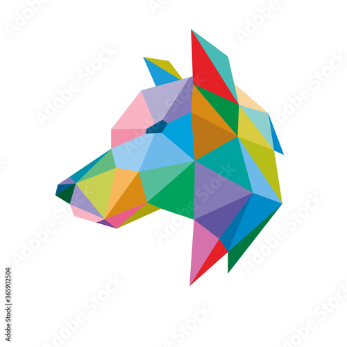 Free Download WOLF HEAD WITH POLYGONAL GEOMETRIC STYLE - GFXLoad