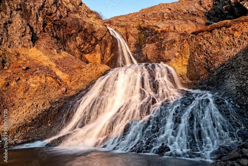 Little waterfall in the mountains, Iceland