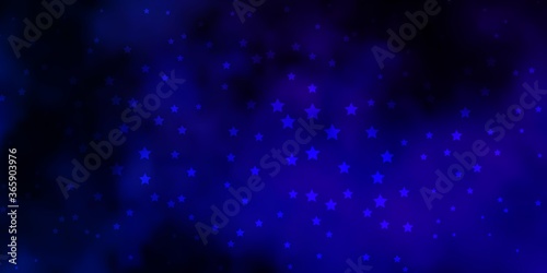 Dark BLUE vector background with small and big stars. Modern geometric abstract illustration with stars. Pattern for websites, landing pages.