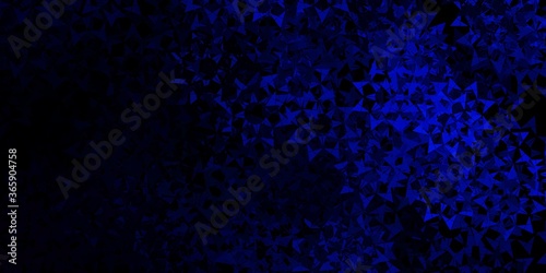 Dark blue vector backdrop with lines, triangles.