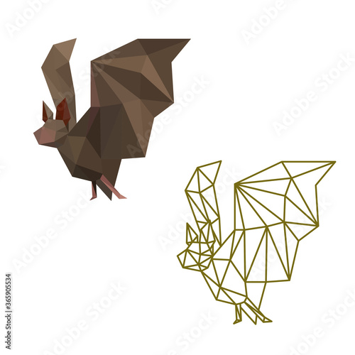 BAT ILLUSTRATION WITH POLYGONAL TRIANGLE STYLE