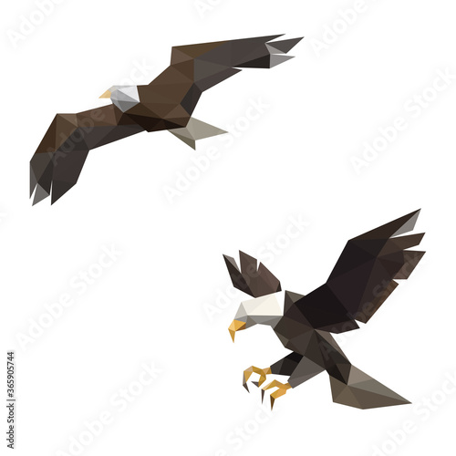 EAGLE ILLUSTRATION WITH POLYGONAL TRIANGLE STYLE