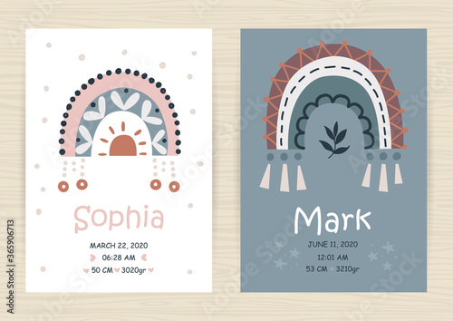 Baby shower invitation templates with Rainbows