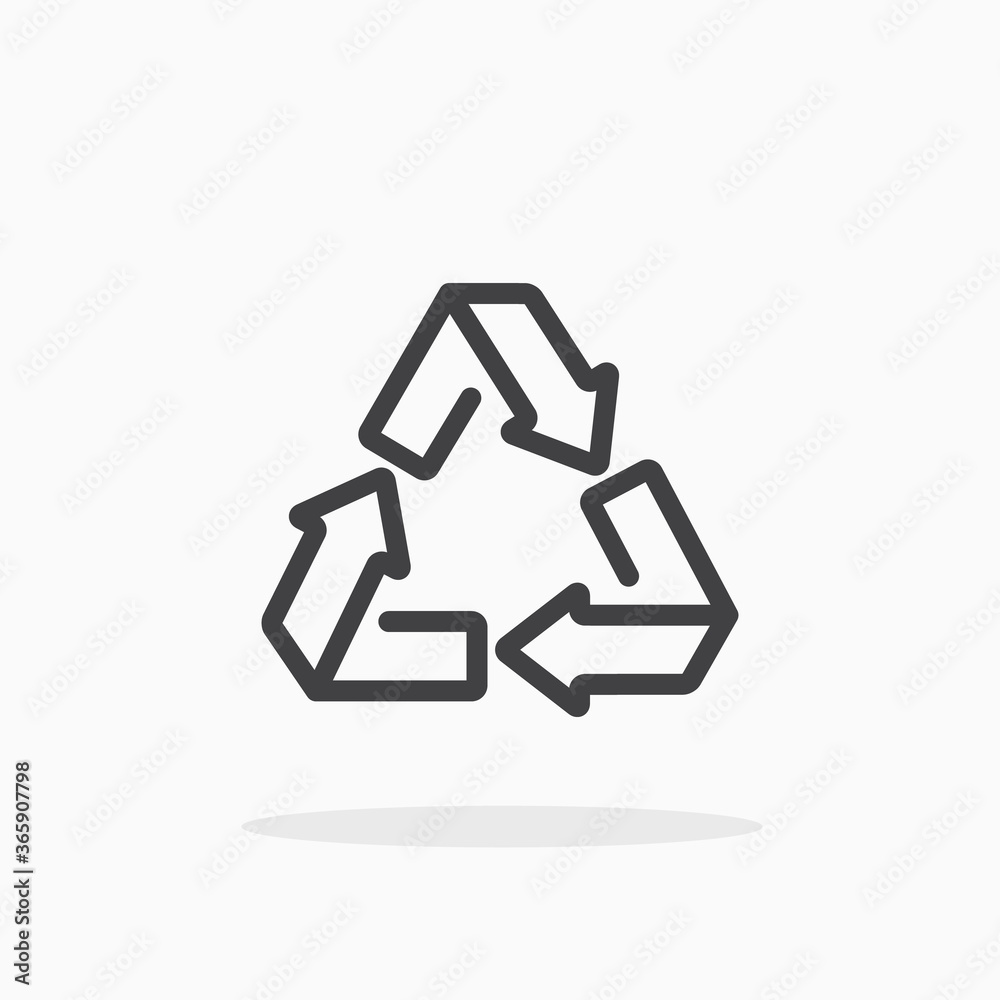 Recycle sign icon in line style. Editable stroke. Recycle sign icon in line style. Editable stroke.