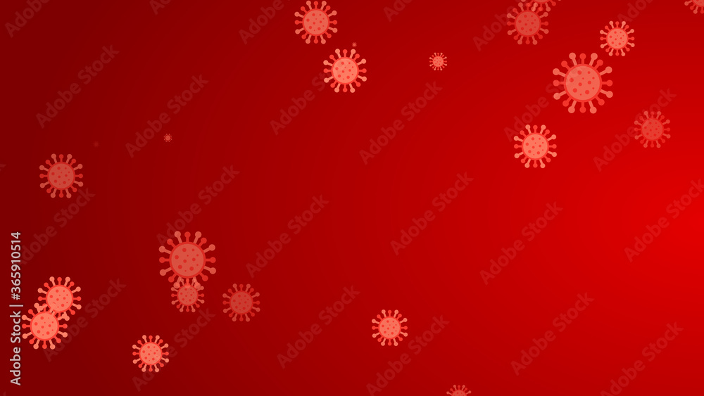 Coronavirus red pattern banner background. Abstract healthcare Illustrations concept COVID-19.