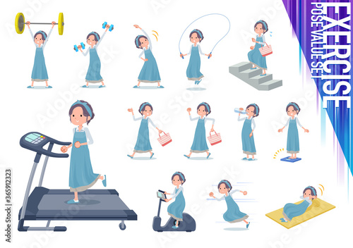 flat type hairband apron mom_exercise