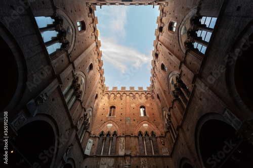 Specific view on tower Torre del Mangia