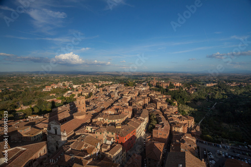View on medieval city of Siena Tuscany