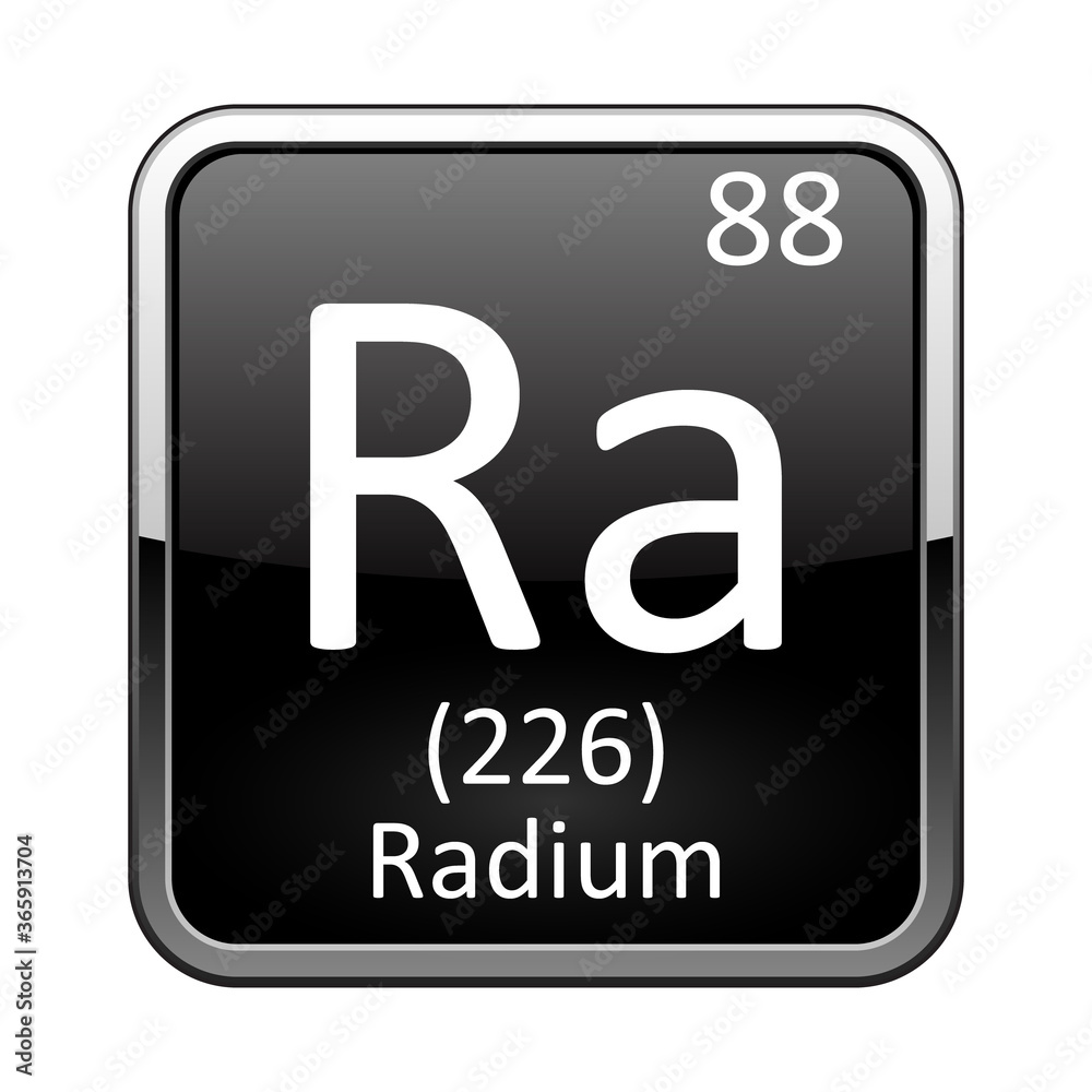The periodic table element Radium. Vector illustration