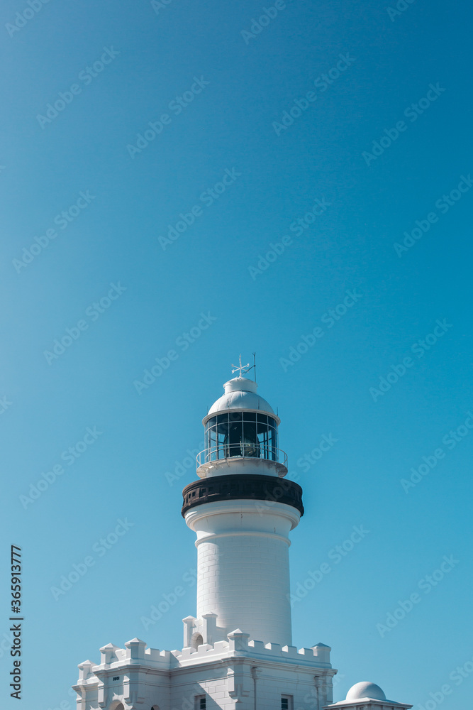 Byron lighthouse on the coast of the sea, Byron Bay, Australia