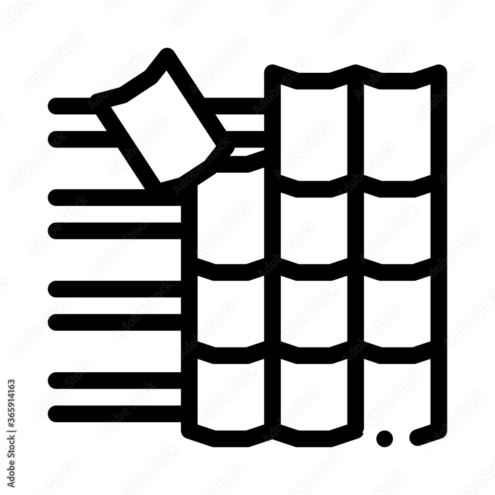 roof ceramic tile icon vector. roof ceramic tile sign. isolated contour symbol illustration roof ceramic tile icon vector. roof ceramic tile sign. isolated contour symbol illustration
