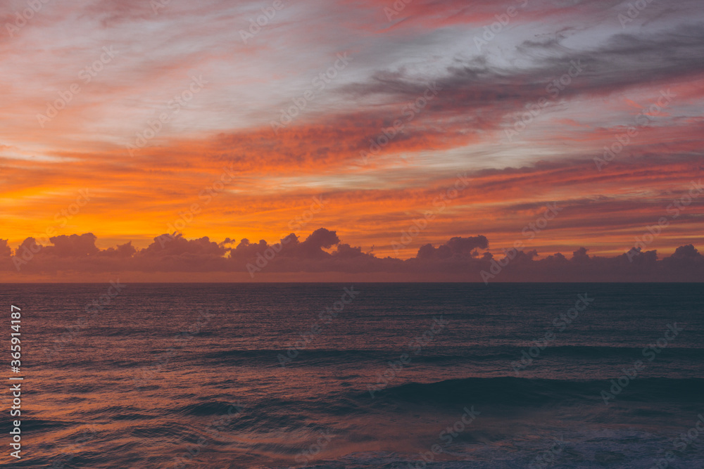 sunset over the sea