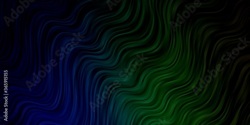 Light Blue, Green vector backdrop with bent lines. Abstract gradient illustration with wry lines. Template for cellphones.