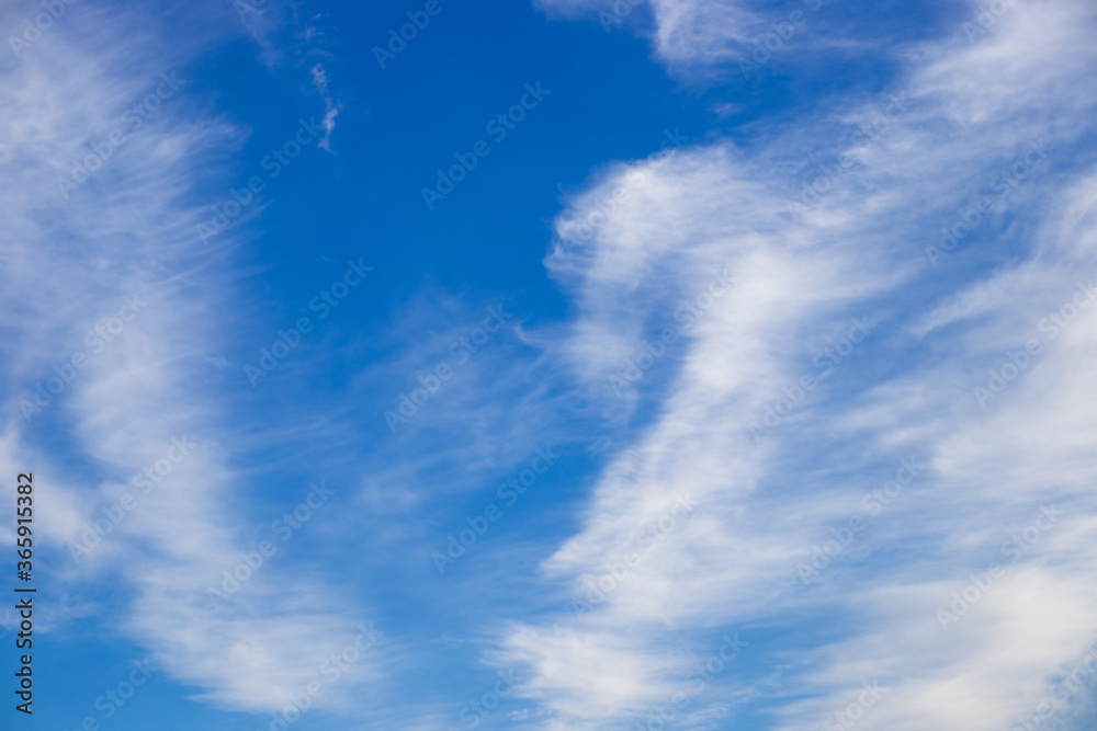 blue sky with white cirrus clouds, natural background for text blue sky with white cirrus clouds, natural background for text