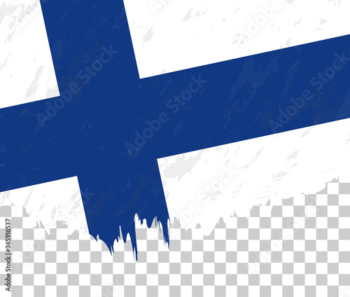 Grunge-style flag of Finland on a transparent background.