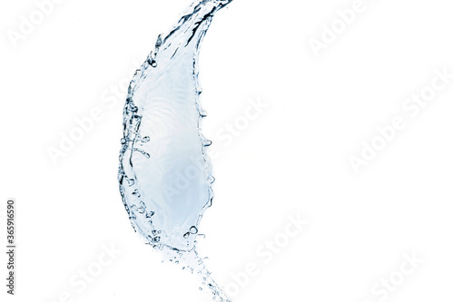 splashes, splashes, drops of blue water isolated on white background.