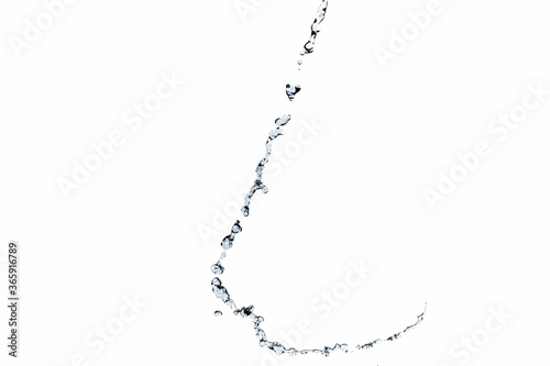 splashes, splashes, drops of blue water isolated on white background.