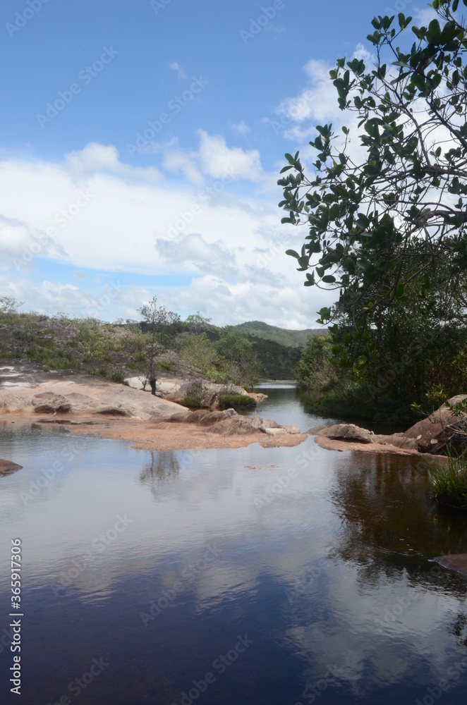 River to the Waterfall in Milho Verde in the state of Minas Gerais called Cachoeira do Moinho (translated to Watermill Waterfall) River to the Waterfall in Milho Verde in the state of Minas Gerais called Cachoeira do Moinho (translated to Watermill Waterfall)