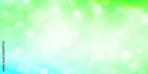 Light Green vector texture with disks. Abstract illustration with colorful spots in nature style. Pattern for websites.