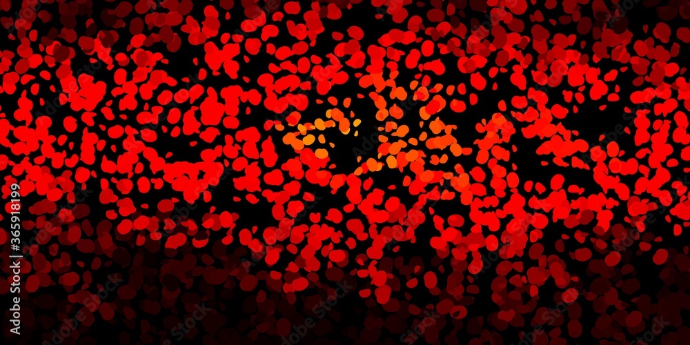 Dark red, yellow vector backdrop with chaotic shapes.