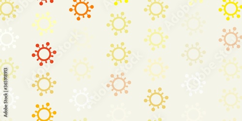 Light Green, Red vector pattern with coronavirus elements.